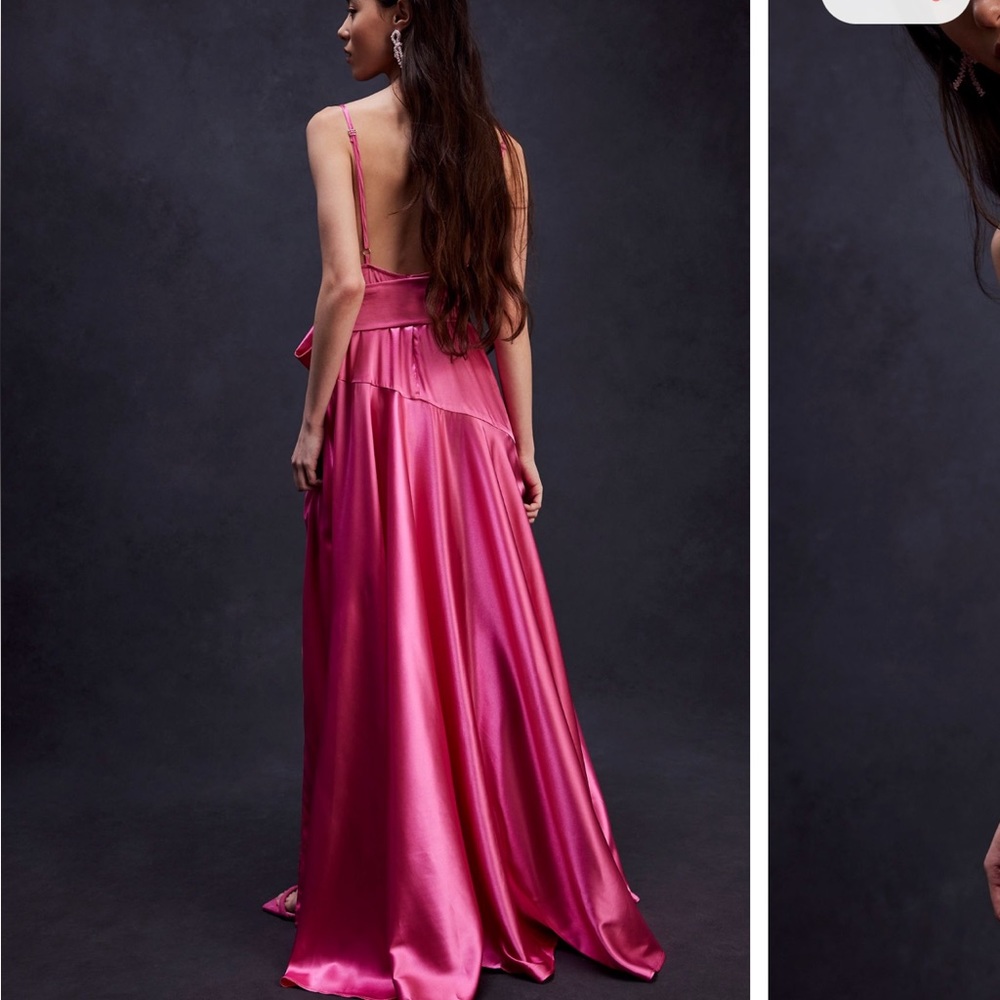 Free People Bronx & Banco Leo High Slit Belted Maxi Gown Dress - Picture 2 of 7